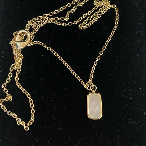 Jewelry - Light Pink Semi Precious Gold Plated Necklace